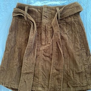Brown corduroy tie skirt